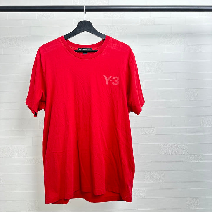 【Y-3】ワイスリー ロゴプリント半袖Tシャツ 赤 レッドXL 古着 メンズ