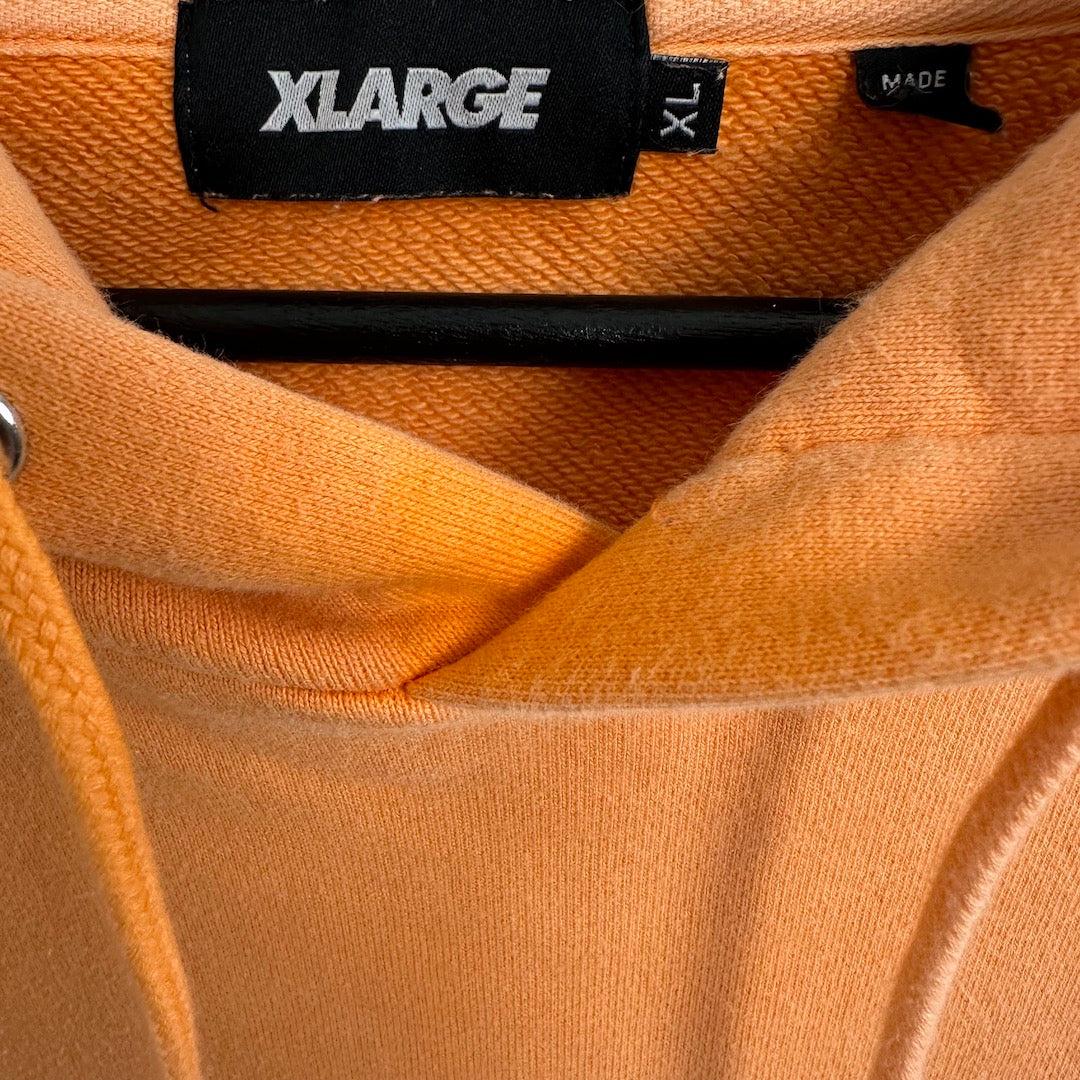 【XLARGE】エクストララージプリントパーカー オレンジ XL 古着メンズ